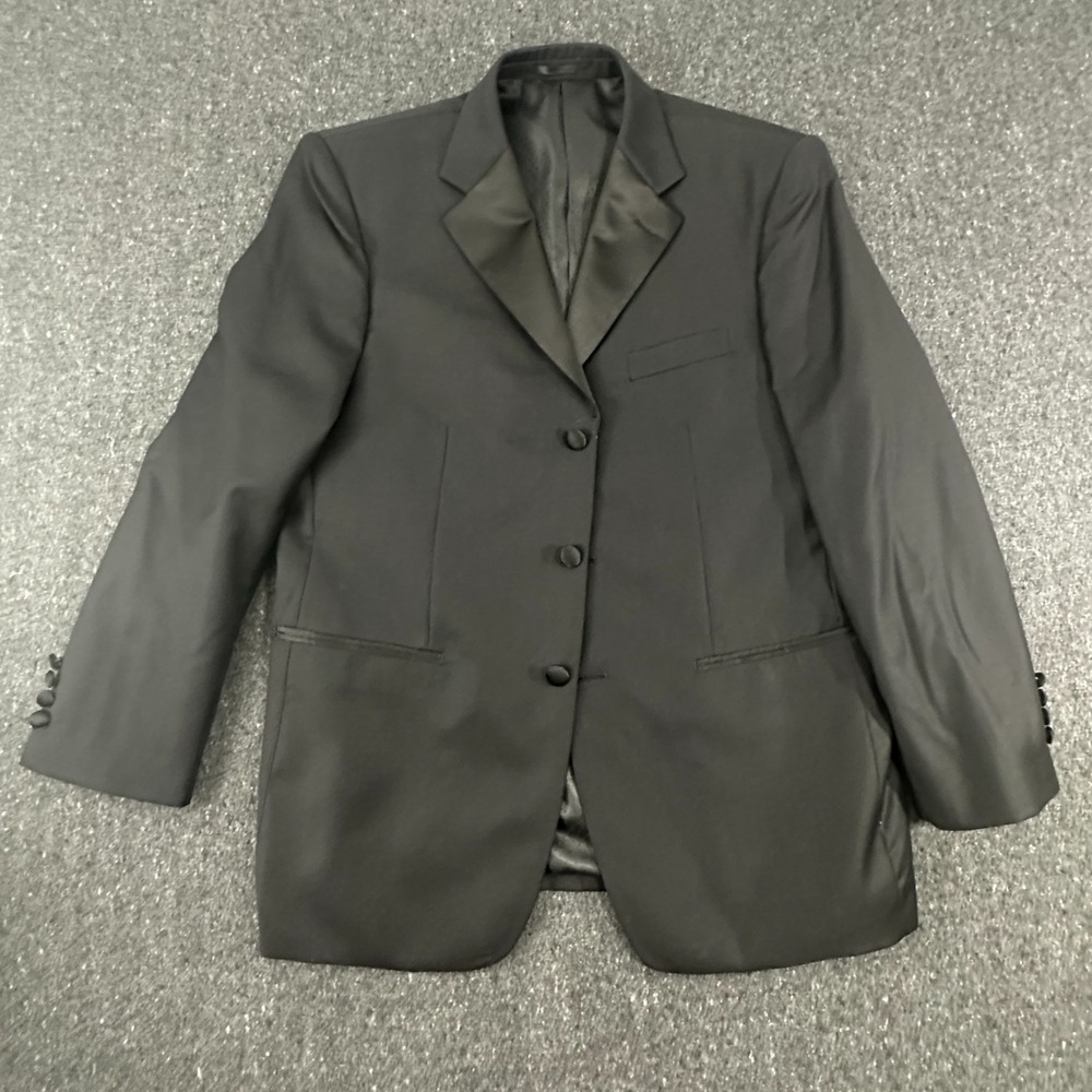 Mantoni Super 140's 100% Virgin Wool Sport Coat Blazer Size 40R Black 3 button